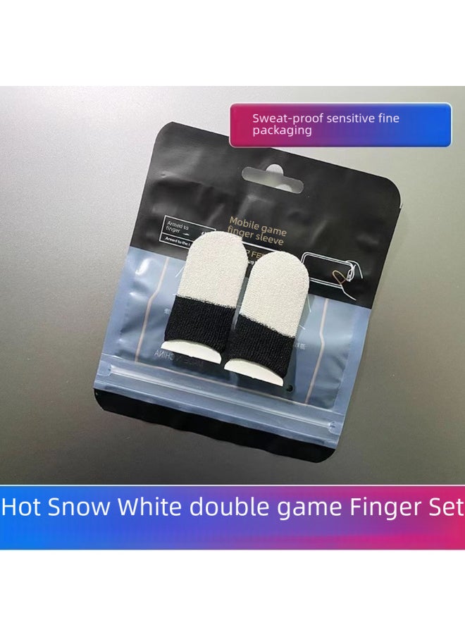 General Wireless Hand Travel Finger Sleeve 24 Needle Silver Fiber Ultra-thin Anti-sweat Double Fight Bear Silver Cloth Chicken Game Finger Sleeve-Product Color:Carbon Fiber All Blue  - Image 4