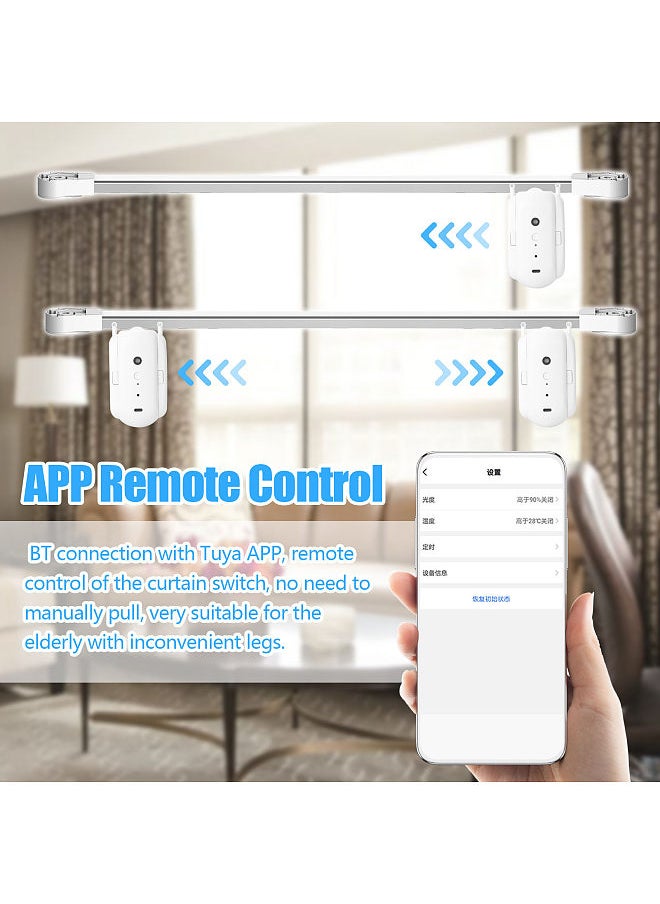 Generic - 1pc Tuya Smart Curtain Motor BT Voice Control Switch Electric Curtain Robot APP Control Timer Setup Compatible with Alexa Google Home for Roman Rod - Image 1
