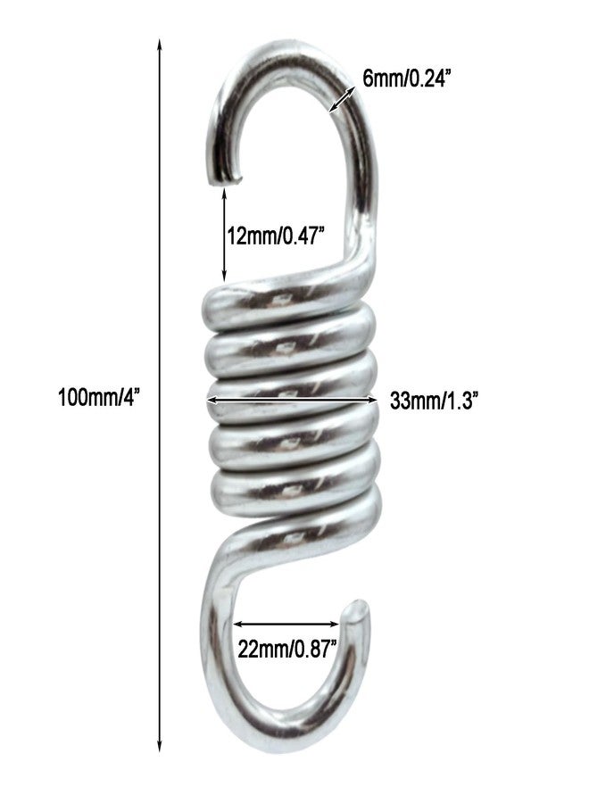 Timyrimy Heavy Duty 4" Replacement Extension Springs - in-line Hook Ends, 6mm Wire, Galvanized, 800 lbs Total Capacity (350 lbs Each) - for Garden Swings, Porch Swings & Hanging Chairs (TH-A1, 2-Piece) - Image 2