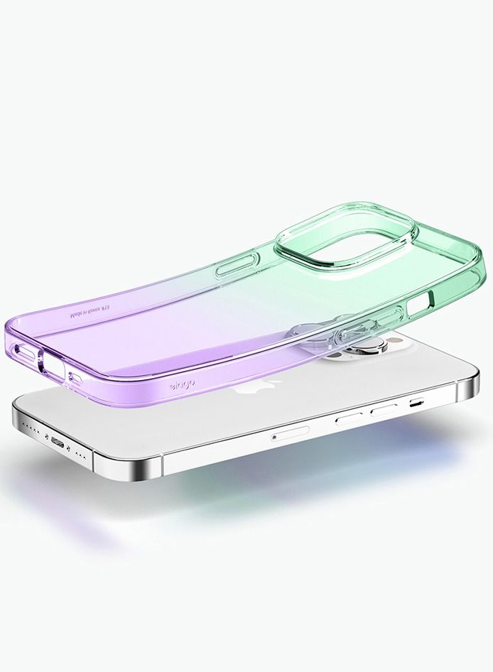 Elago Aurora for iPhone 14 Pro MAX Case Cover - Green Purple - Image 2