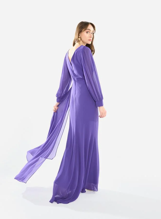 House of Moda Women Flowing Cape Embellished Maxi Dress