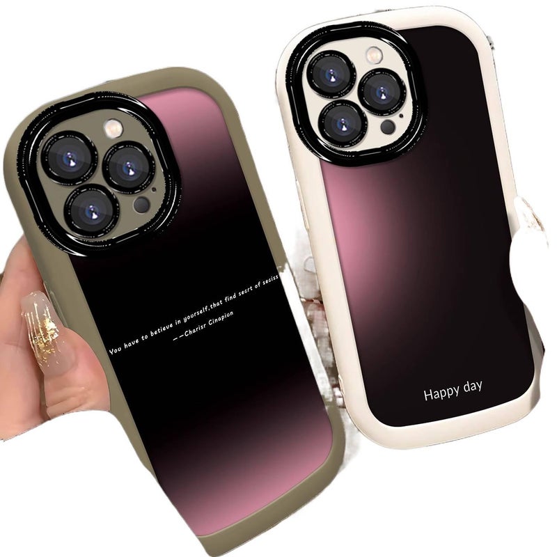 غطاء واقي بEco Material لـ iPhone 14 / 14 Plus / 14 Pro / 14 Pro Max مع رسم متدرج وسيليكون لا يصفر مع مقاوم للصدمات مع حماية من السقوط بوسادة هوائية باللون Light Coffee من السيليك. - Image 2
