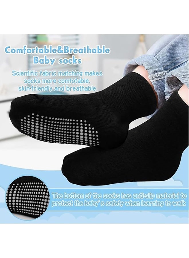 دايتويز ٦ أزواج من جوارب الأطفال القطنية للأطفال الصغار، بقاعدة مانعة للانزلاق، وقصّة قصيرة، للأولاد والبنات، من عمر ٣ إلى ٥ سنوات - مقاس كبير - Image 3