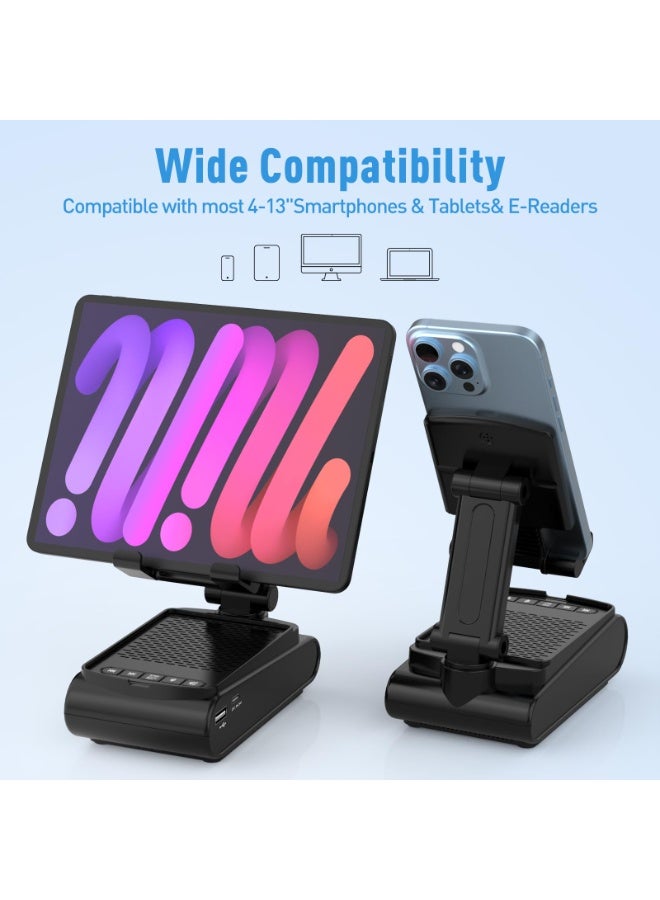 Multi-Angle Adjustable Mobile Phone Holder with Built-in Bluetooth Speaker, Suitable for Home and Outdoor use, Easy to Carry, with Non-Slip Base, a Unique Birthday Gift for Boys or Husband - Image 5