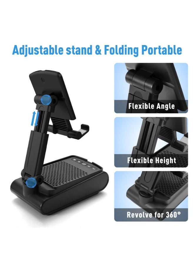 Multi-Angle Adjustable Mobile Phone Holder with Built-in Bluetooth Speaker, Suitable for Home and Outdoor use, Easy to Carry, with Non-Slip Base, a Unique Birthday Gift for Boys or Husband - Image 4