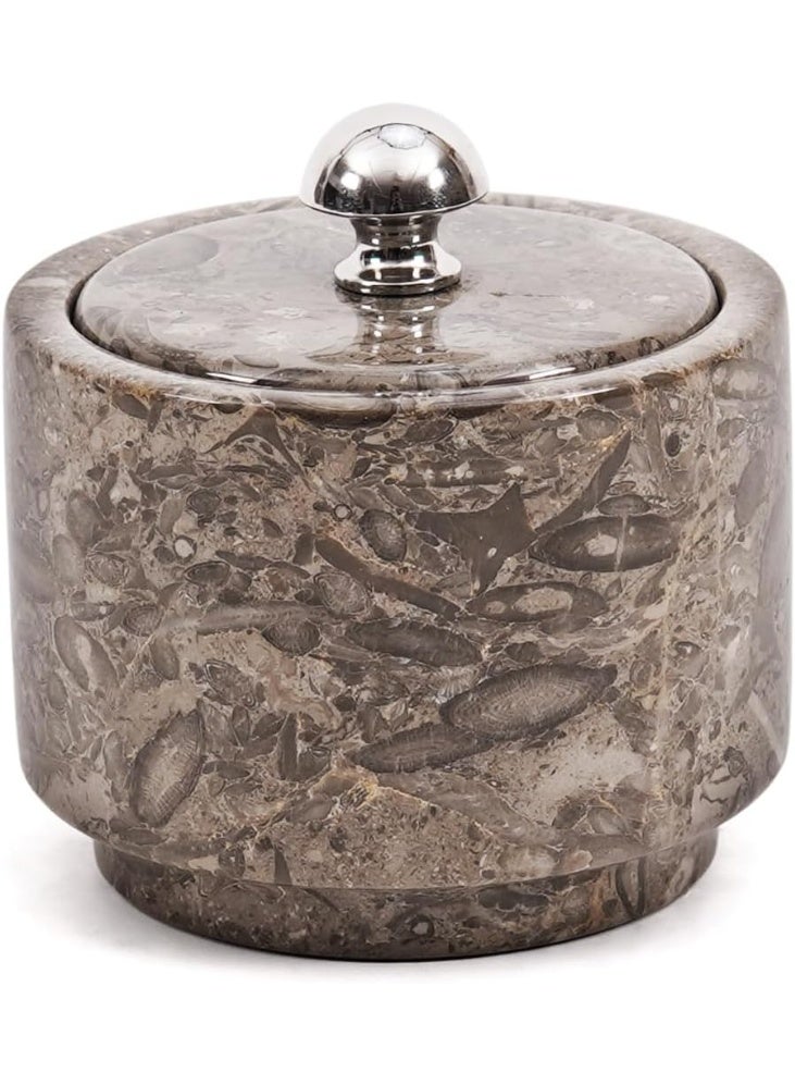 RADICALn Handmade Oceanic Marble Salt Cellar with Lid 3 Inch Salt Box Spice Jar Sugar Bowl Salt Container Kitchen Counter Storage Home Decor Gift - Image 1
