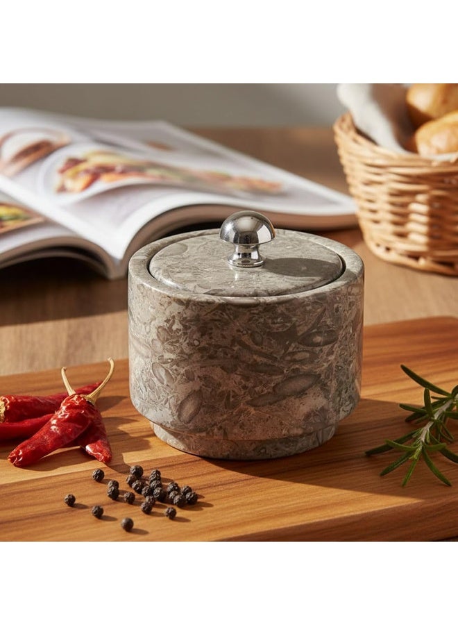 RADICALn Handmade Oceanic Marble Salt Cellar with Lid 3 Inch Salt Box Spice Jar Sugar Bowl Salt Container Kitchen Counter Storage Home Decor Gift - Image 2