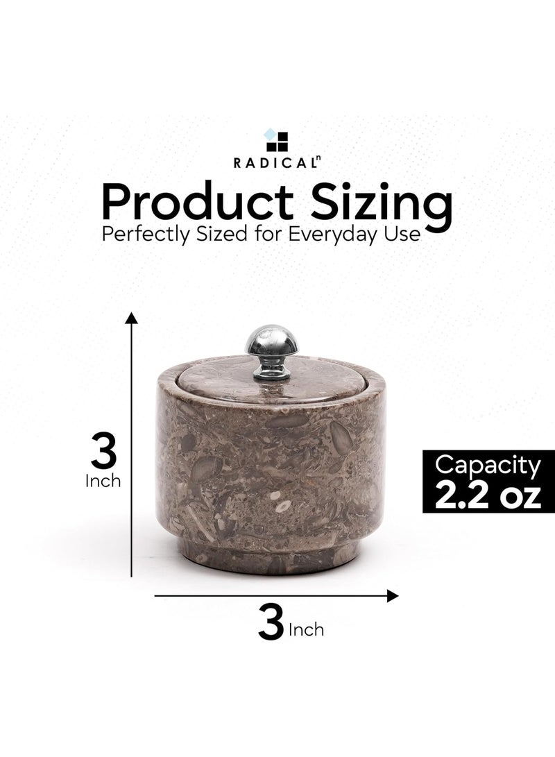 RADICALn Handmade Oceanic Marble Salt Cellar with Lid 3 Inch Salt Box Spice Jar Sugar Bowl Salt Container Kitchen Counter Storage Home Decor Gift - Image 3