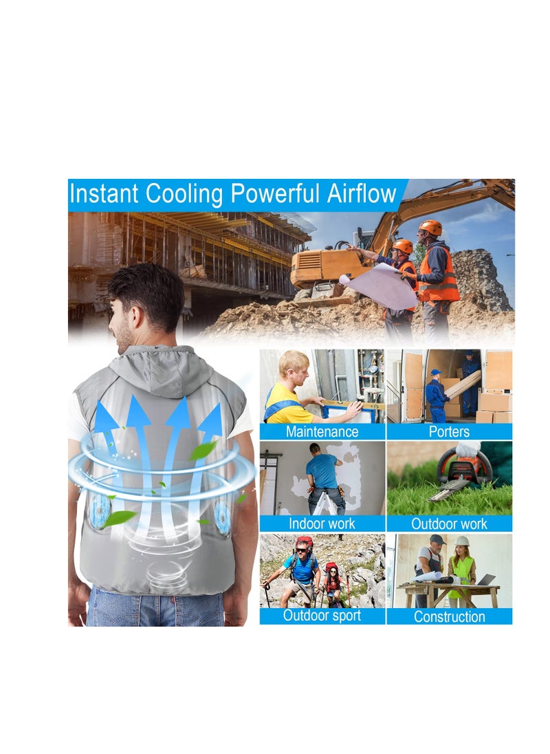 SYOSI - Air Conditioned Jacket With Fans, Cooling Vest for Men Women, Evaporative Cool Vest with 2 Fans Air Conditioned Cold Clothes Keep Cooling 13 Hours for Hot Weather Work, Waterproof, Sun-Proof - Image 1