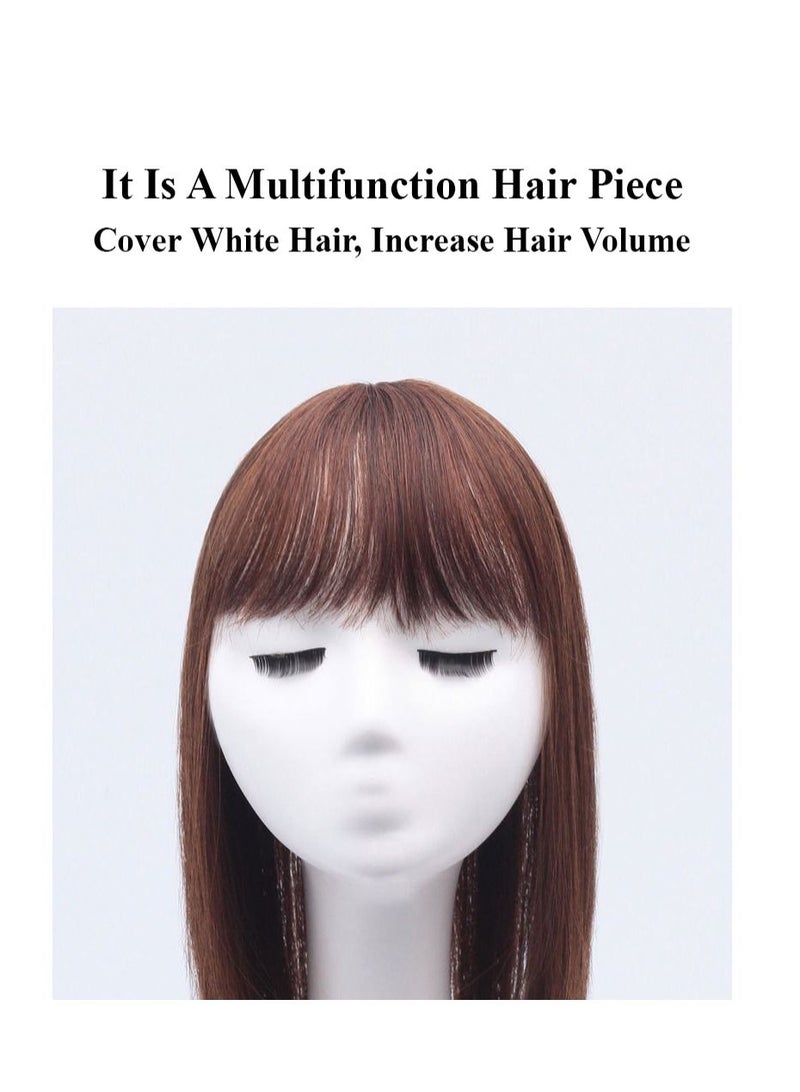 Estelle Hair Topper with Air Bang for Lady with Heat-resistant Fiber,Hair Piece ,Cover Whiter Hair,increase Hair Volume ,nature Looking - Image 3