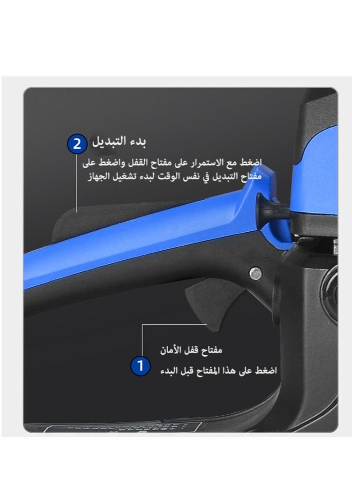 جيرزون منشار كهربائي يدوي عالي الطاقة من جير زون، مقاس 20 بوصة - 58 سم مكعب - 2.68 كيلو واط، مع سلسلتي منشار وملحقات أخرى لقطع الأشجار والخشب والجذوع - لون أزرق (لا يحتاج إلى طاقة كهربائية)  - Image 5