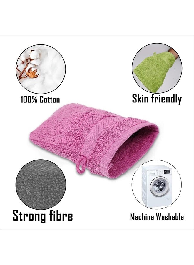 ZUPERIA Premium Bath Mitts - Pack of 12 (6 x 9 Inches) - 100% Cotton European Style Washcloths with Loop - Super Soft and Absorbant Bath Washcloths (Multicolor) - Image 4
