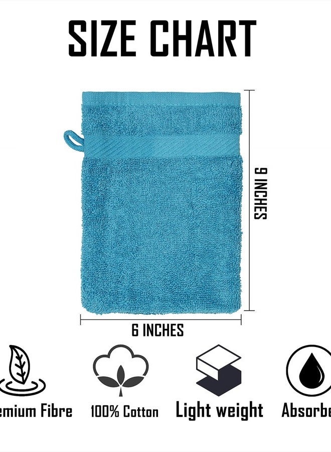 ZUPERIA Premium Bath Mitts - Pack of 12 (6 x 9 Inches) - 100% Cotton European Style Washcloths with Loop - Super Soft and Absorbant Bath Washcloths (Multicolor) - Image 3