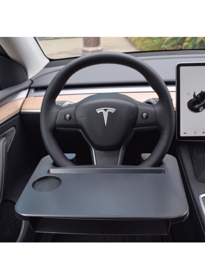 Generic Car Steering Wheel Multifunctional Small Table Board Storage Tray Dual-use Laptop Stand Food Tray  - Image 2