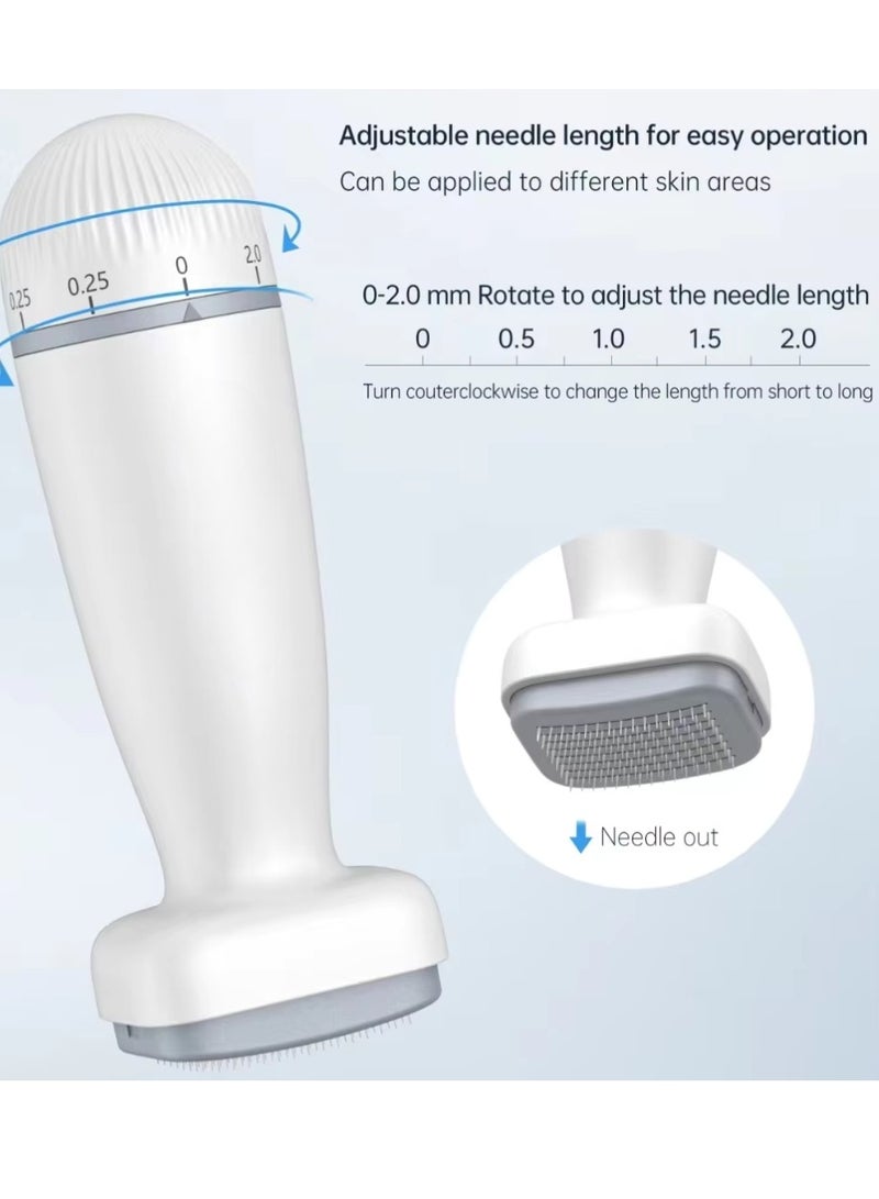 bio needle ديرما ستامب 120 إبرة مع قرص ضبط الإبر - قلم ديرما ستامب احترافي للميكرونيدلنج للنساء والرجال لنمو الشعر والعناية بالبشرة ونمو اللحية - ديرما ستامب من الفولاذ المقاوم للصدأ بعمق من 0 إلى 2 مم - Image 3