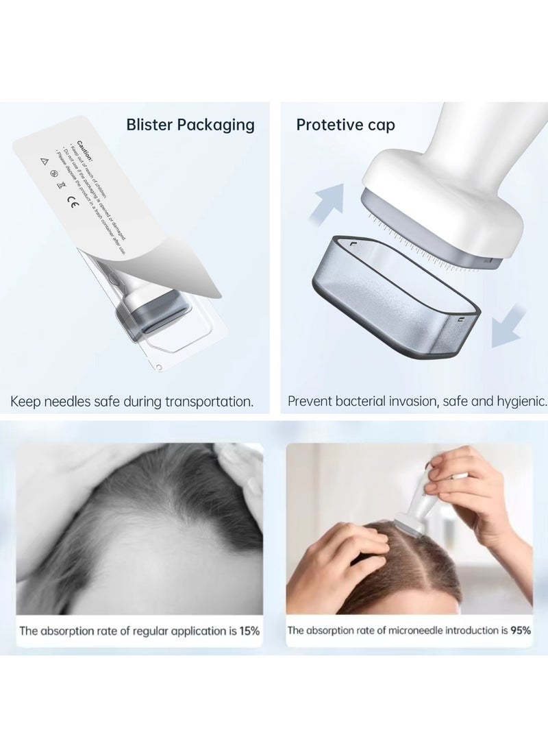 bio needle ديرما ستامب 120 إبرة مع قرص ضبط الإبر - قلم ديرما ستامب احترافي للميكرونيدلنج للنساء والرجال لنمو الشعر والعناية بالبشرة ونمو اللحية - ديرما ستامب من الفولاذ المقاوم للصدأ بعمق من 0 إلى 2 مم - Image 5