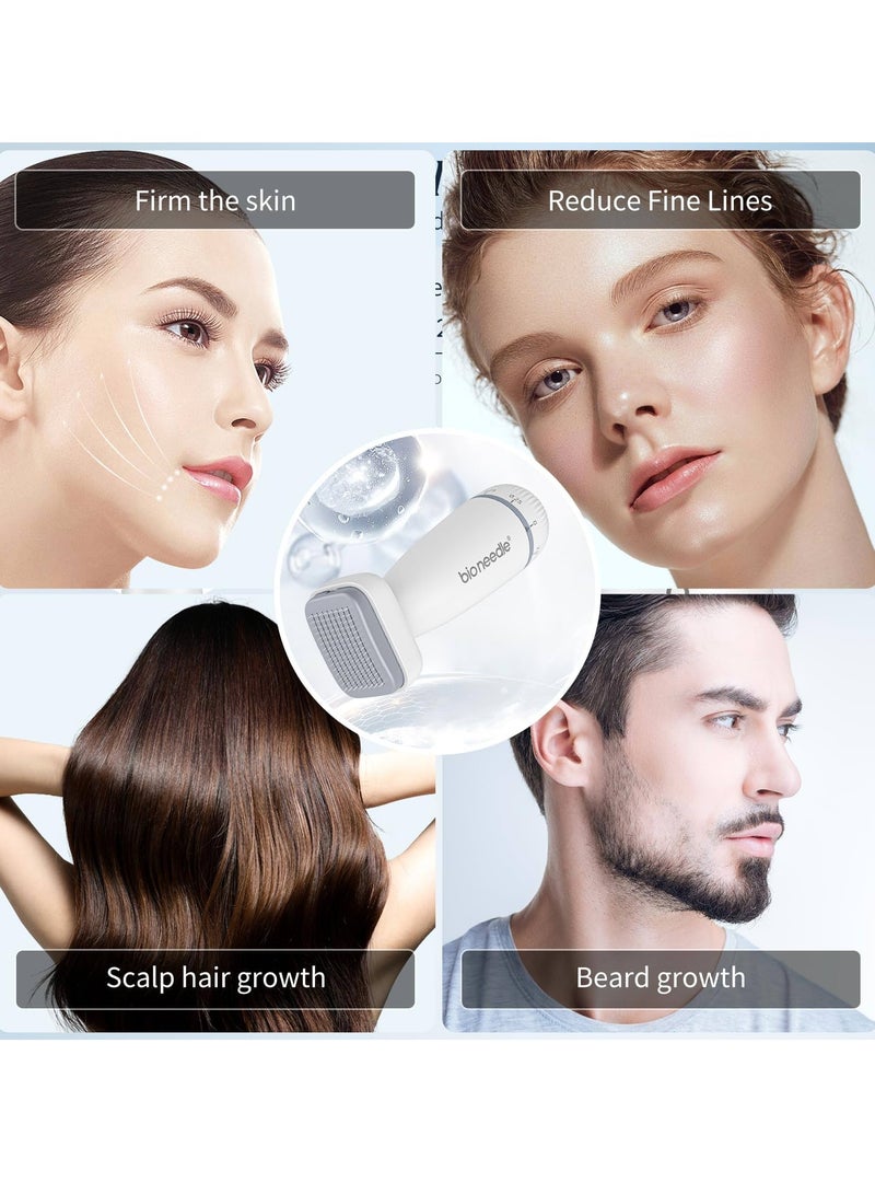 bio needle ديرما ستامب 120 إبرة مع قرص ضبط الإبر - قلم ديرما ستامب احترافي للميكرونيدلنج للنساء والرجال لنمو الشعر والعناية بالبشرة ونمو اللحية - ديرما ستامب من الفولاذ المقاوم للصدأ بعمق من 0 إلى 2 مم - Image 2