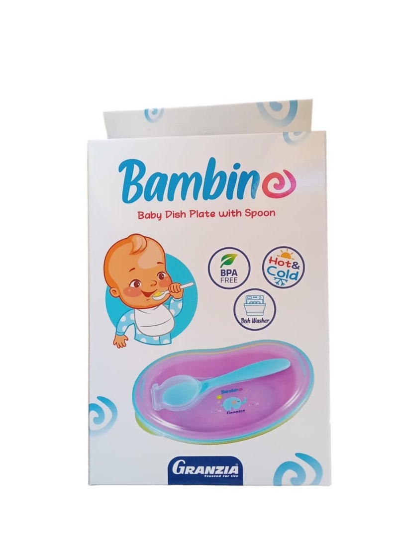 Granzia Plate With Spoon For Babies - Rose