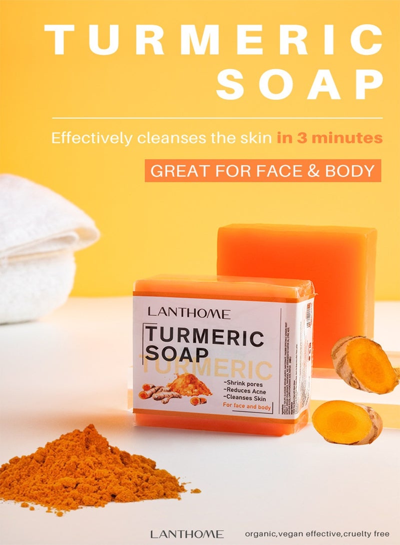 Lanthome Turmeric Soap Facial Soap Handmade Soap - Deep Skin Cleansing - Image 3