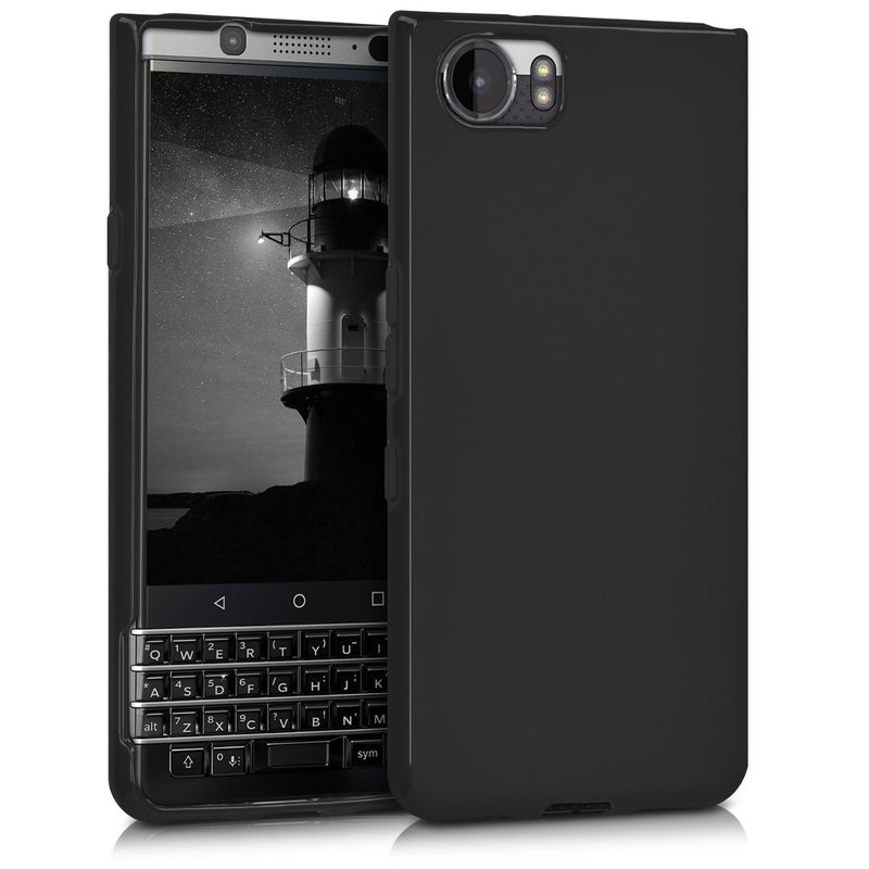 kwmobile Case Compatible with BlackBerry KEYone (Key1) Case - Soft Slim Protective TPU Silicone Cover - Black Matte - Image 1