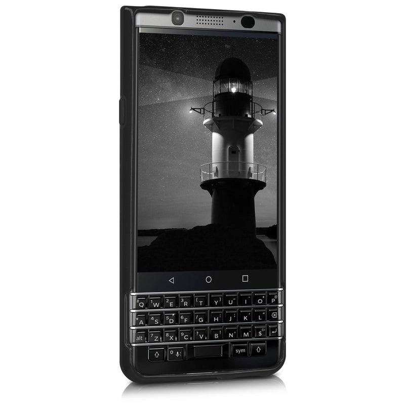 kwmobile Case Compatible with BlackBerry KEYone (Key1) Case - Soft Slim Protective TPU Silicone Cover - Black Matte - Image 2