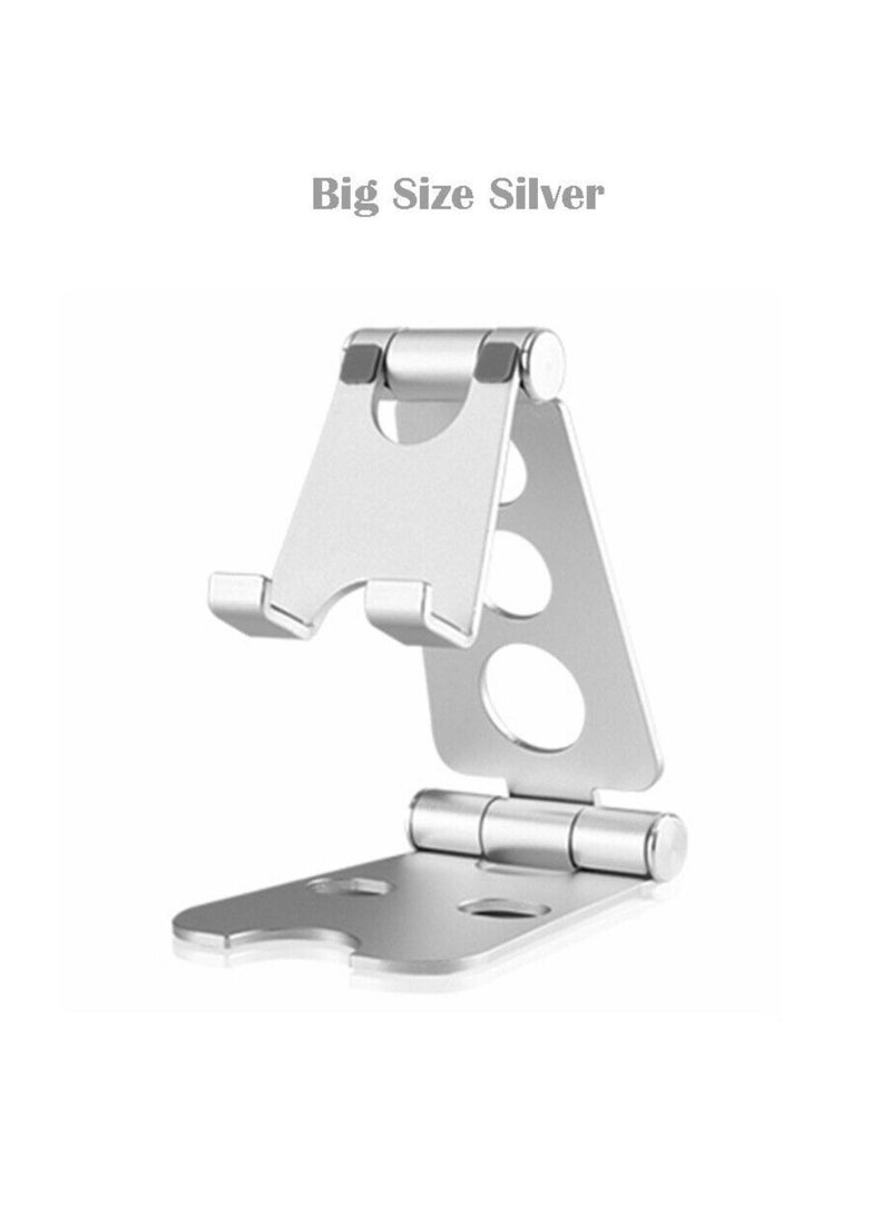 DIGI CORE Phone Stand Aluminum Mobile Stand Tablet Holder Phone Holder Flexible Foldable Cell Holder Adjustable Mobile Holder Compatible With All Mobile Phone Silver