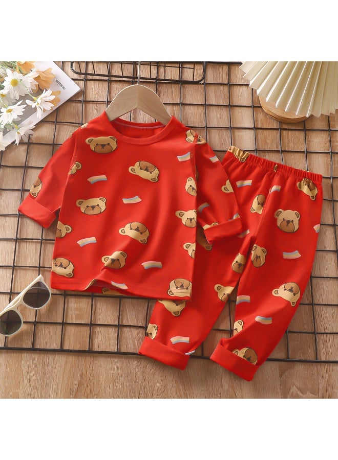 Children's Pajamas Set Spring Lycra Cotton Baby Underwear Boys' Home Clothes Girls' Autumn Clothes Autumn Trousers Children's Clothing