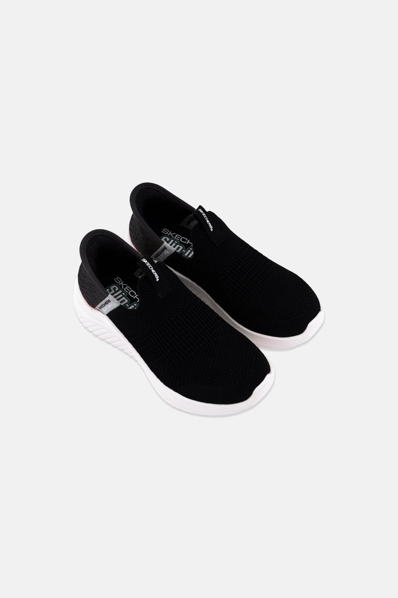 SKECHERS Toddlers Boy Ultra Flex Slip On Walking Shoes, Black - Image 2