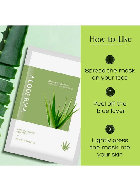 Aloderma Loderma Hydrating Facial Sheet Masks With 87% Organic Aloe Vera 5  Pcs Moisturizing Face Mask With Hyaluronic Acid For Deep Hydration Sheet  Masks For Women Skin Care Aloe Vera Sheet Masks