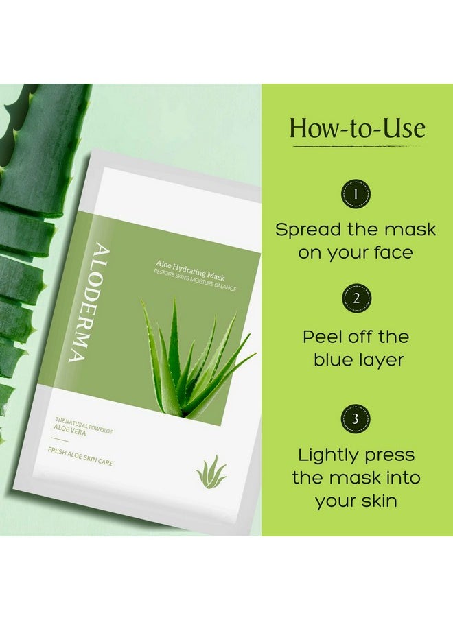 Aloderma Loderma Hydrating Facial Sheet Masks With 87% Organic Aloe Vera 5 Pcs Moisturizing Face Mask With Hyaluronic Acid For Deep Hydration Sheet Masks For Women Skin Care Aloe Vera Sheet Masks For Face  - Image 5