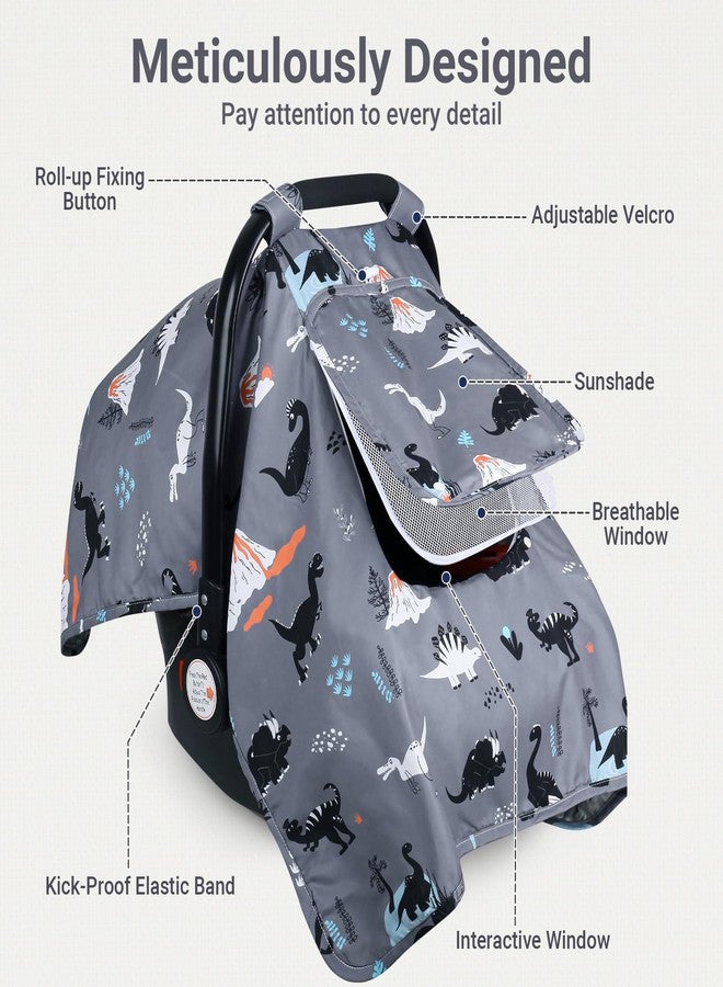 Bnditeu Car Seat Cover Baby, Carseat Covers Baby with 2 Layers Breathable Windows, Windproof Infant Car Seat Cover, Kick-Proof Baby Carrier Cover for Baby Boy Newborn Essentials - Image 3