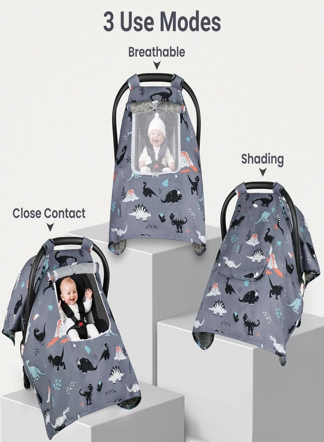 Bnditeu Car Seat Cover Baby, Carseat Covers Baby with 2 Layers Breathable Windows, Windproof Infant Car Seat Cover, Kick-Proof Baby Carrier Cover for Baby Boy Newborn Essentials - Image 2