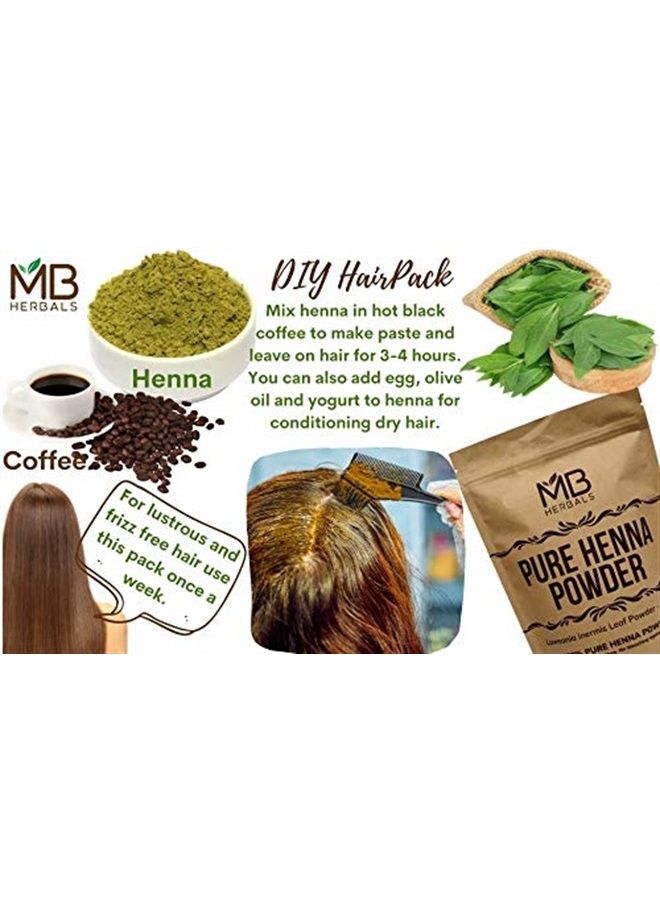 MB Herbals Pure Henna Powder 100 Gram| 3.5 oz | Orange-Red or Deep Orange Hair Color | Triple Sifted | Raw | Non-Radiated | 100% Natural | Economy Pack for 2 Applications of Shoulder Length Hair - Image 2