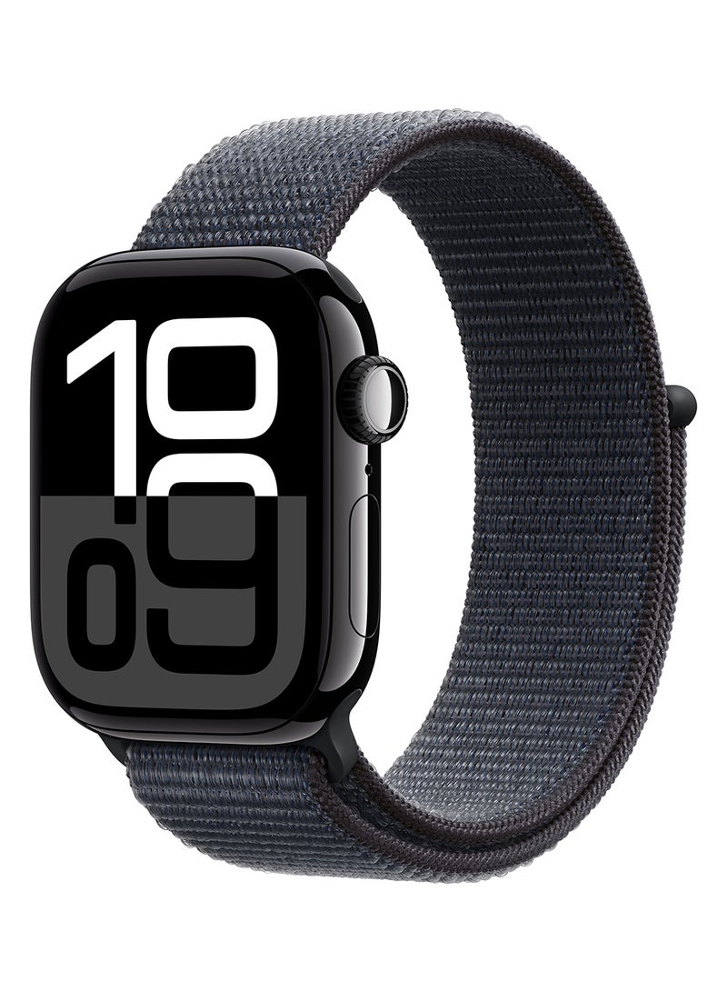ابل  ساعة Series 10 GPS مقاس 42 مم بهيكل من الألومنيوم باللون الأسود النفاث - Image 1