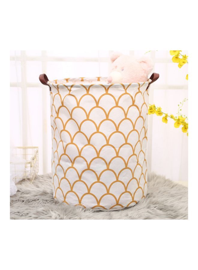 NIBEMINENT Scale Printed Rounded Storage Basket White/Orange 40x50cm - Image 2