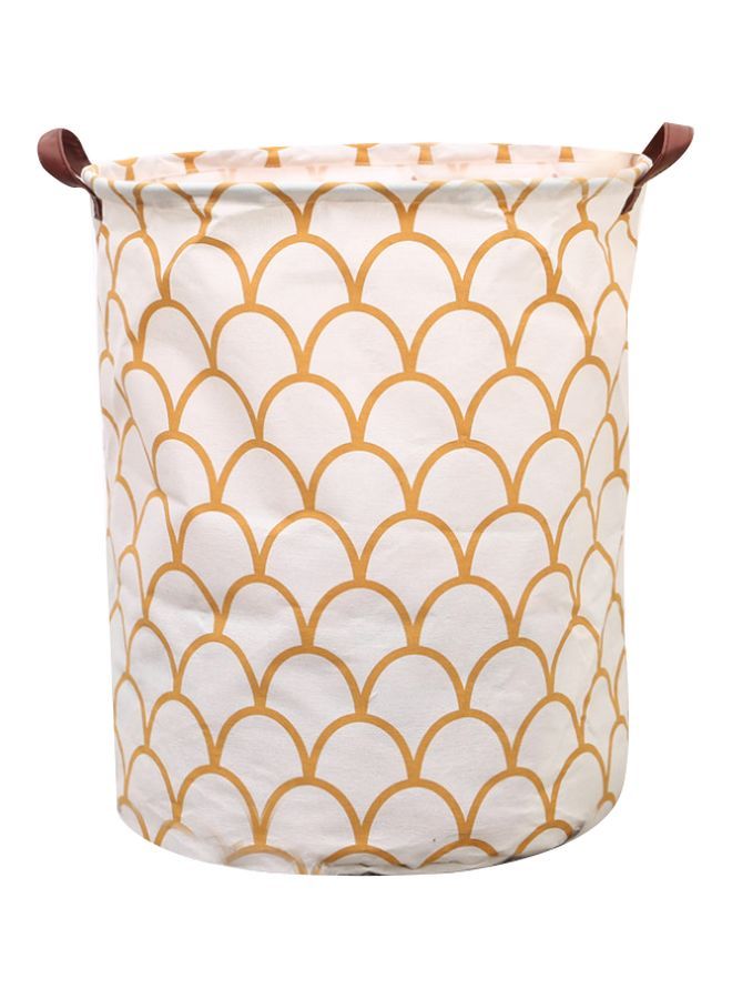 NIBEMINENT Scale Printed Rounded Storage Basket White/Orange 40x50cm - Image 1