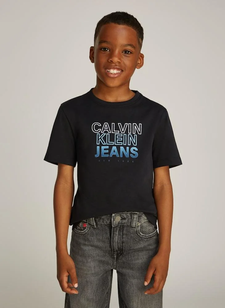 Calvin Klein Jeans Youth Gradient Flock Logo T-Shirt