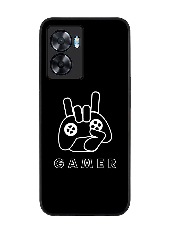 Stylizedd Rugged Black edge case for Oppo A77 5G / Oppo A57 5G, Slim fit Soft Case Flexible Cover - Gamer  - Image 1