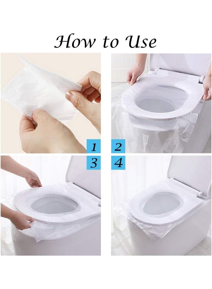 Healife 50 Pack Disposable Plastic Toilet Seat Cover Non Slip Individually Wrapped for Travel Perfect for Potty Training Ideal for Adults - Image 3
