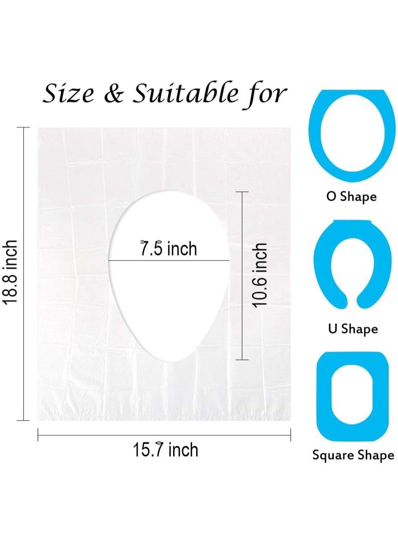 Healife 50 Pack Disposable Plastic Toilet Seat Cover Non Slip Individually Wrapped for Travel Perfect for Potty Training Ideal for Adults - Image 2