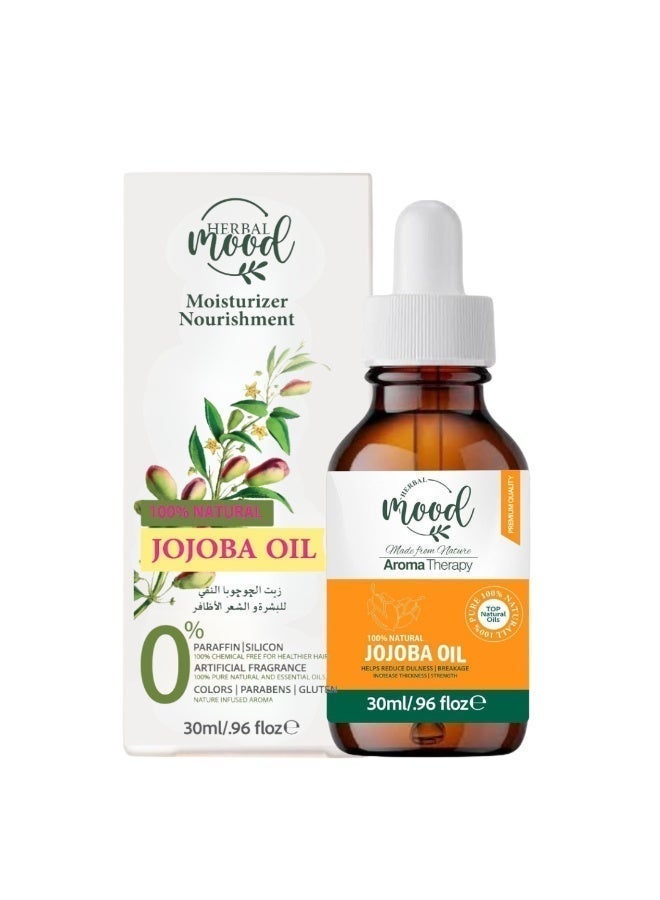 HERBAL mood 100% Pure Natural Jojoba Oil | Face, Body, Hair, Beard, Nails | Vegan and Cruelty Free | Glass Bottle - Image 3
