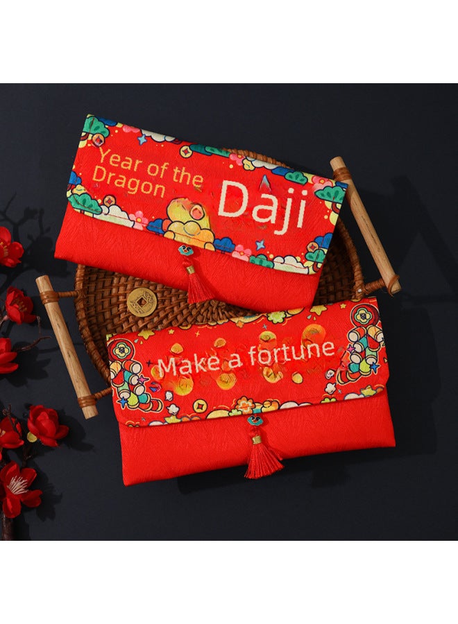 New Dragon Spring Festival Ten Thousand Yuan Red Envelope Creative High-end Cartoon Fabric New Year Lucky Money Gift - Image 4