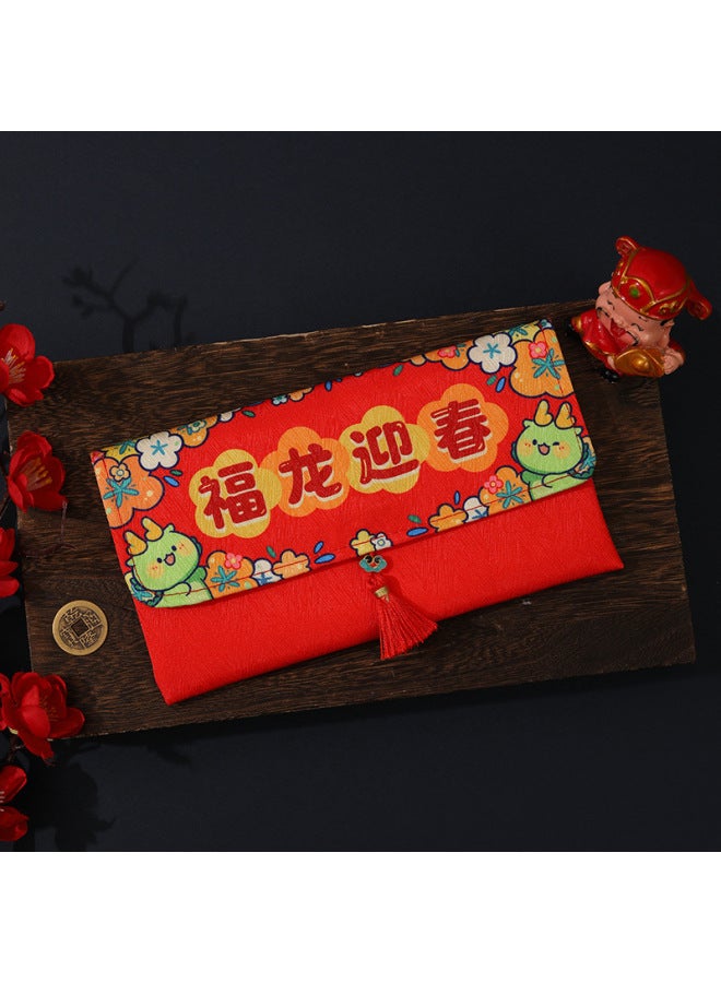 New Dragon Spring Festival Ten Thousand Yuan Red Envelope Creative High-end Cartoon Fabric New Year Lucky Money Gift - Image 1