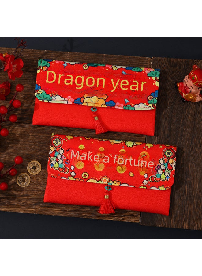 New Dragon Spring Festival Ten Thousand Yuan Red Envelope Creative High-end Cartoon Fabric New Year Lucky Money Gift - Image 3