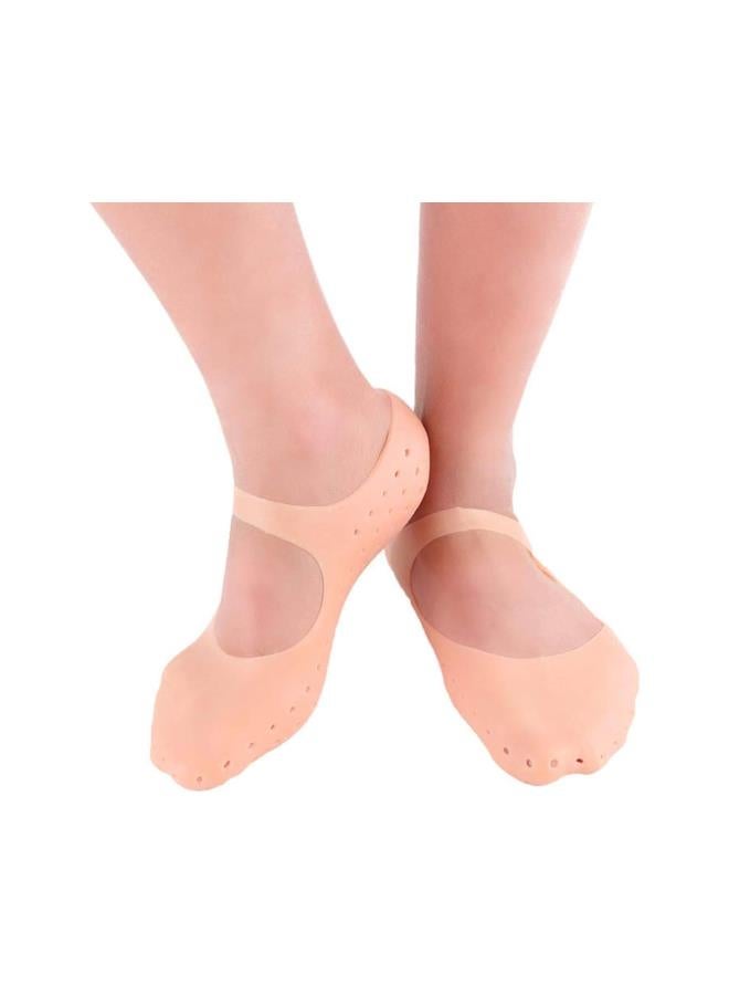 klarako Moisturizing Breathable Socks Cracked Feet Protectors Room Socks Waterproof Elastic Boat Socks for Men Women Size L(Skin Color) - Image 3