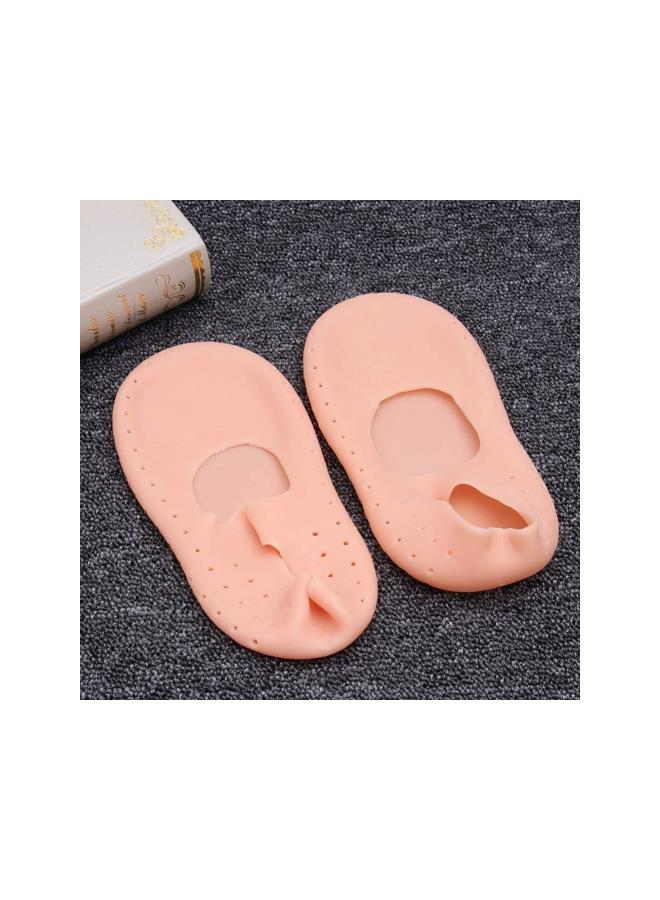 klarako Moisturizing Breathable Socks Cracked Feet Protectors Room Socks Waterproof Elastic Boat Socks for Men Women Size L(Skin Color) - Image 4