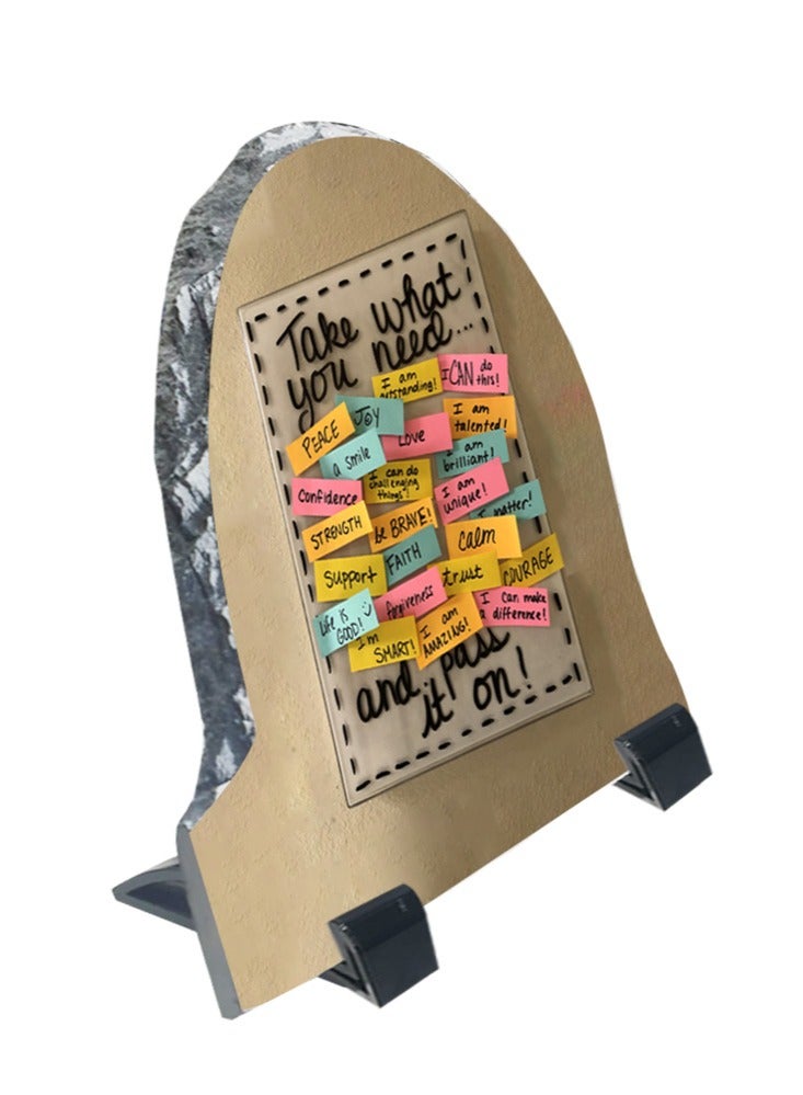 Service Zone Protective Printed White Rock Shape Marble Photo Frame for Table Top Take What U Need And Pass It On  - Image 2