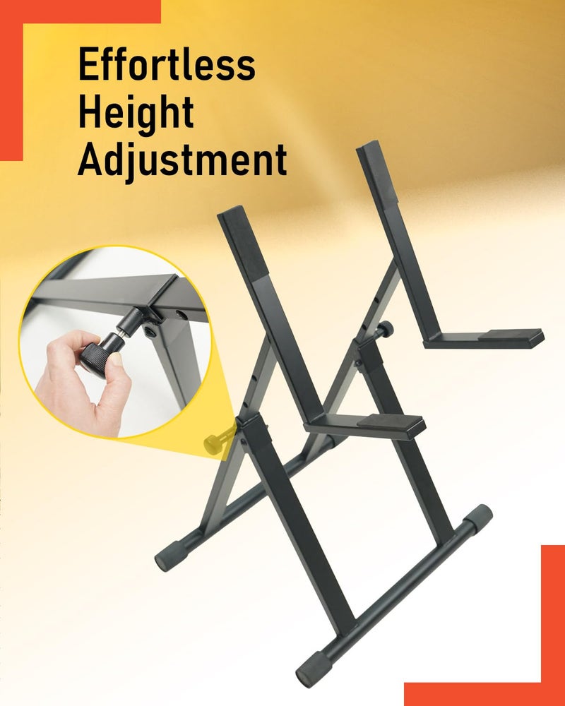 Stage Rocker Heavy Duty Amp Stand for Guitar and Bass, Stable 64° A-Frame Support for Heavy Duty Amps, 150 lbs Capacity, Adjustable Height 26–31", Black - Image 5