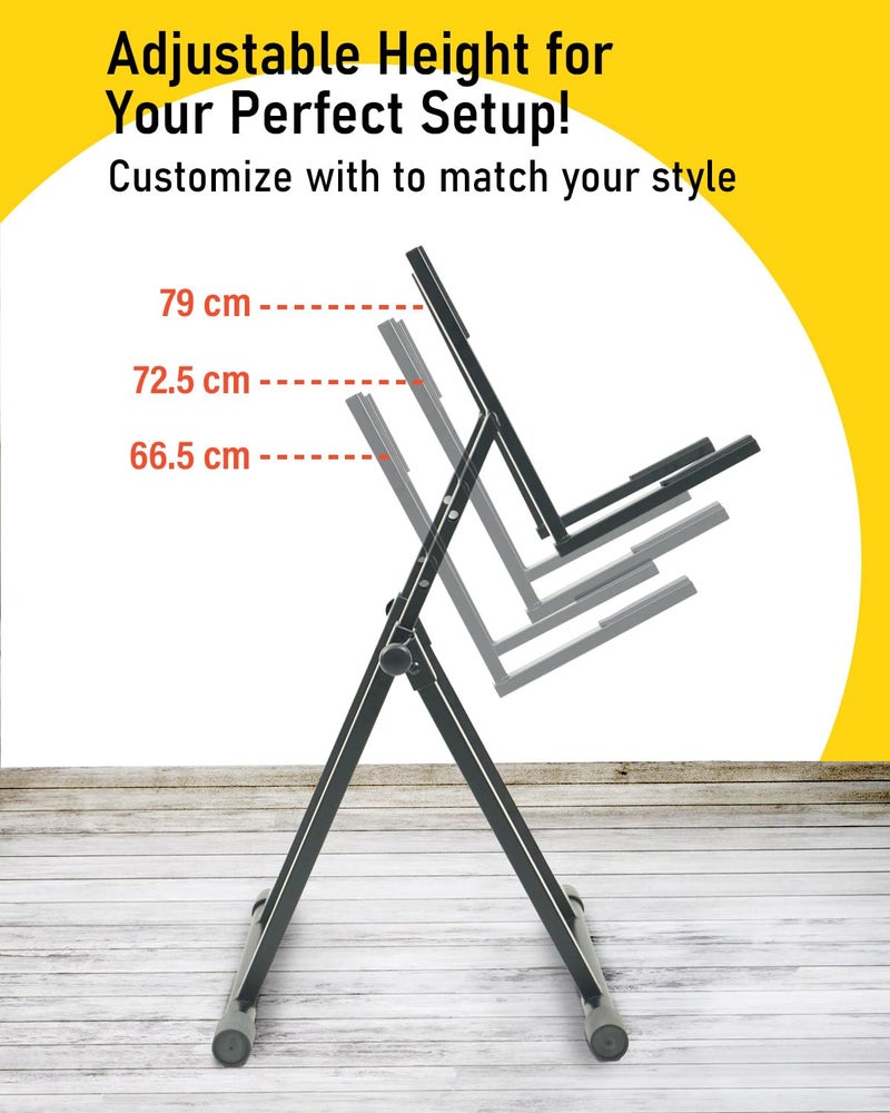 Stage Rocker Heavy Duty Amp Stand for Guitar and Bass, Stable 64° A-Frame Support for Heavy Duty Amps, 150 lbs Capacity, Adjustable Height 26–31", Black - Image 3