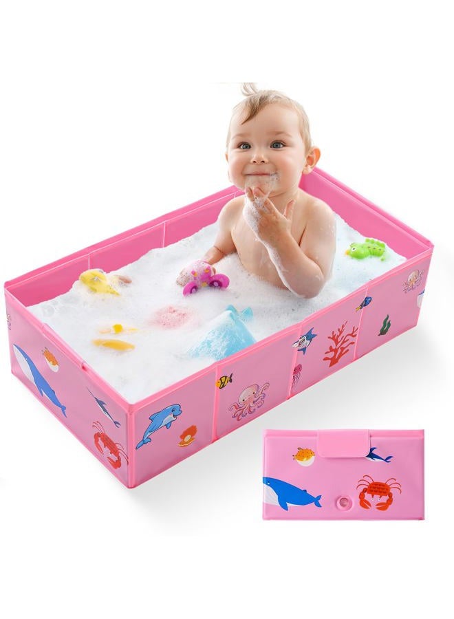 Tohetsuzp Foldable Baby Bathtub, Toddler Folding Tub, Lightweight Portable Bathtub for Kids and Travel - Image 1
